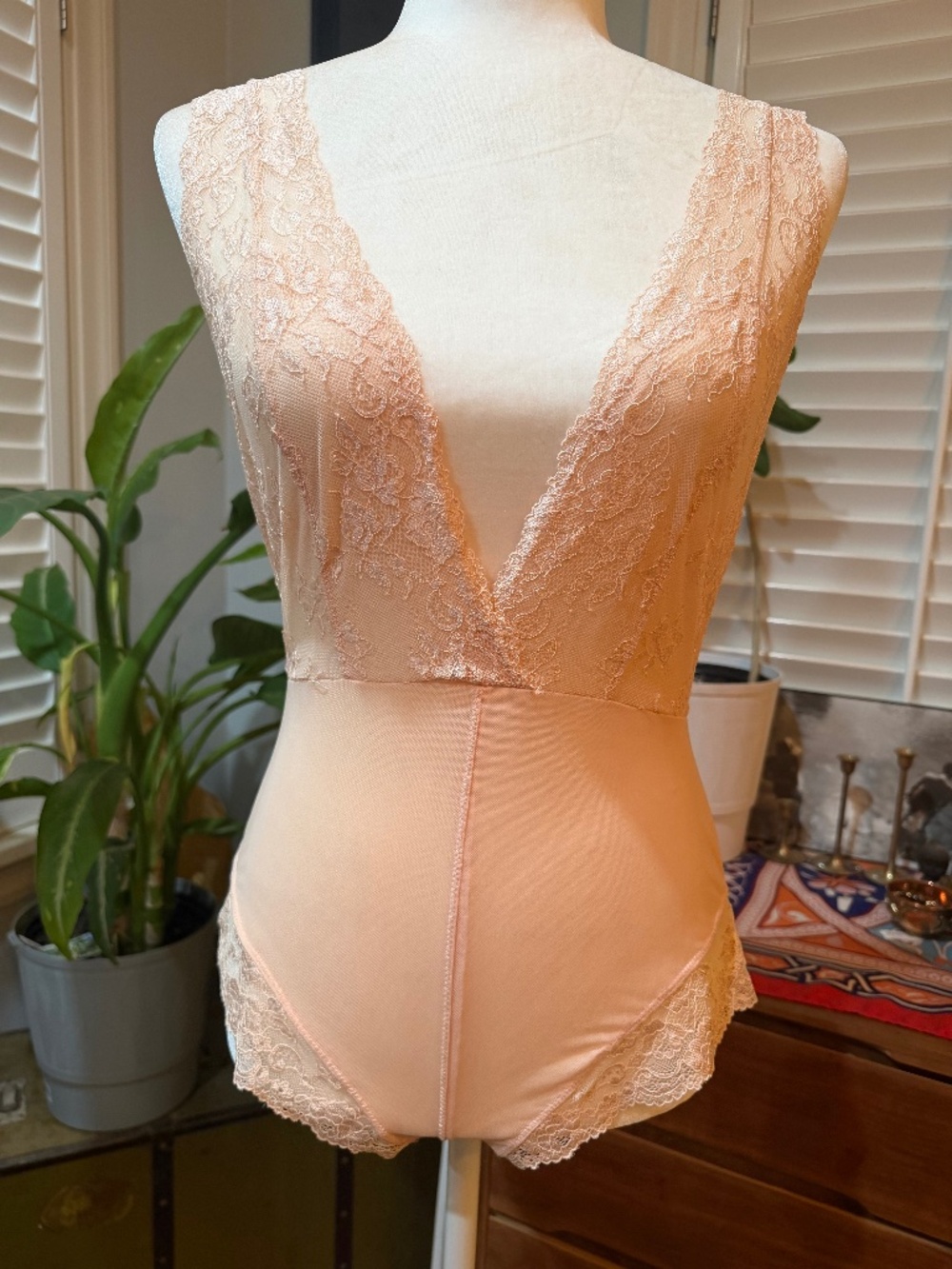 Free People Intimately soft pink bodysuit.